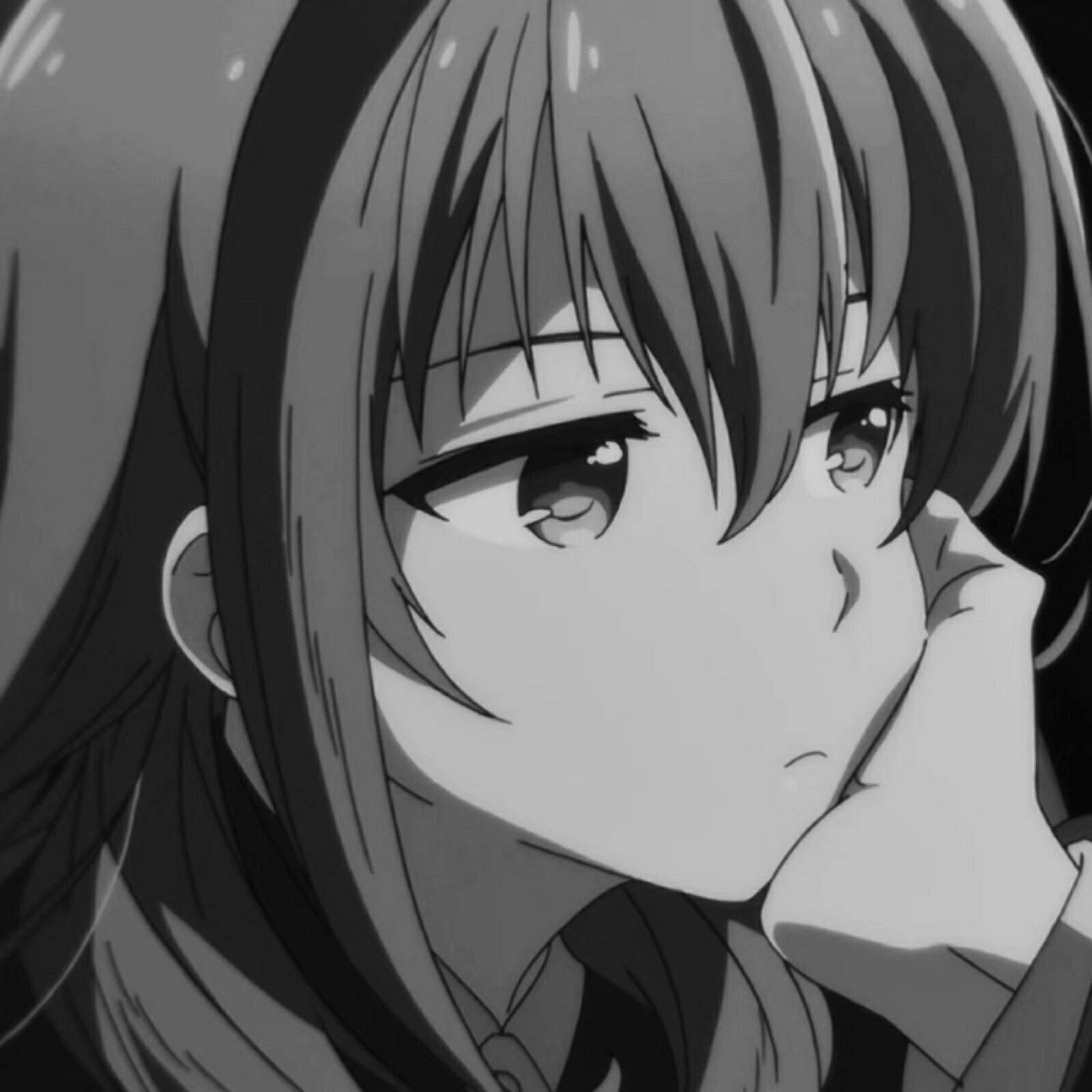 Just the heart of anime female head dark - Anime - dp for girls